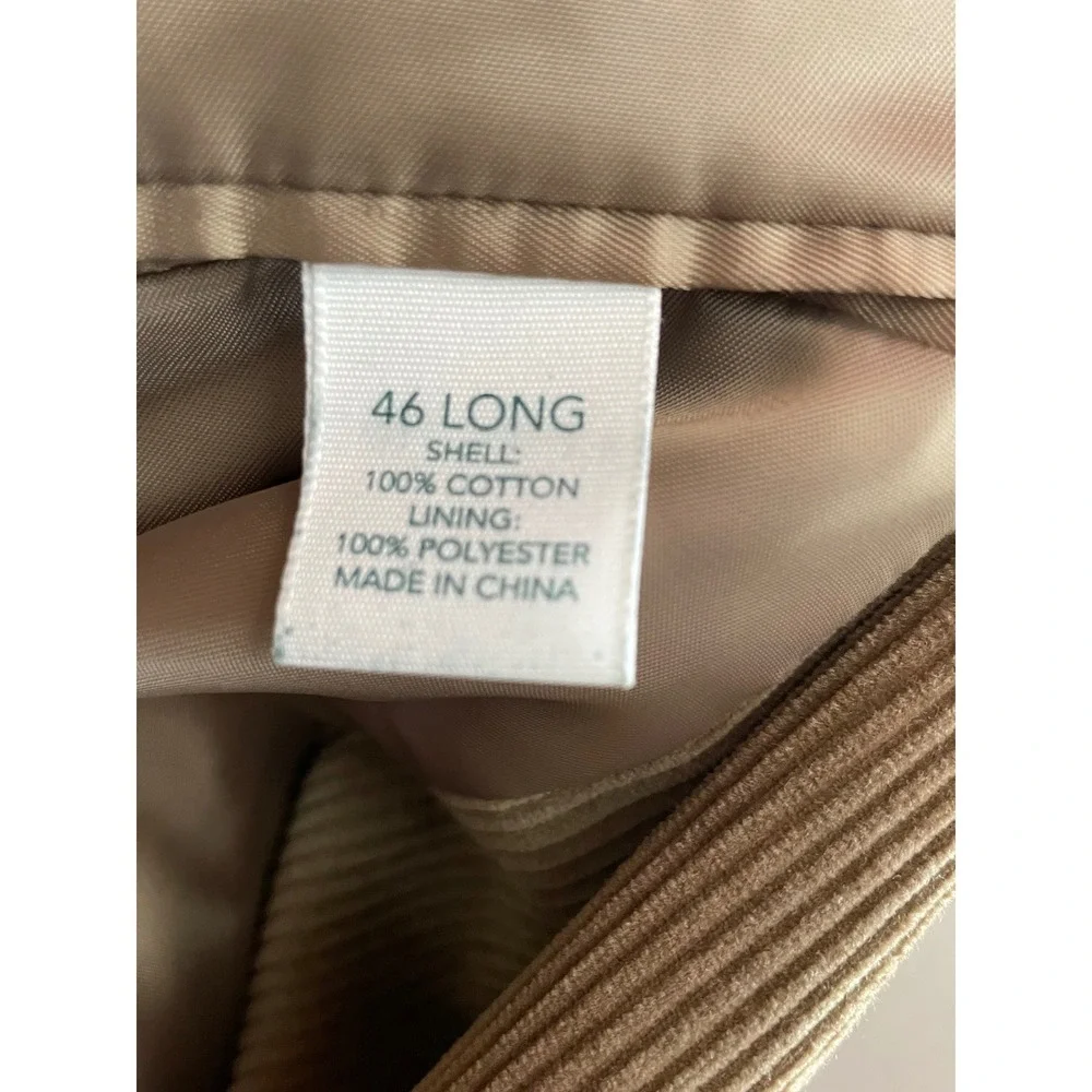 Saddlebred Mens Blazer‎ 46L Corduroy Tan Brown Two Button Sport Coat Preppy